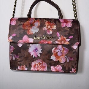 LUV BETSEY BY BETSEY Johnson Womens Shoulder Crossbody Purse Satchel Bag Floral